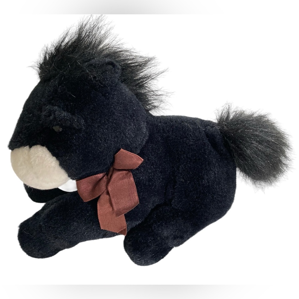 Vintage 1992 Geoffrey Black Horse Pony 12” Stuffed Plush Soft Classics Toys R Us